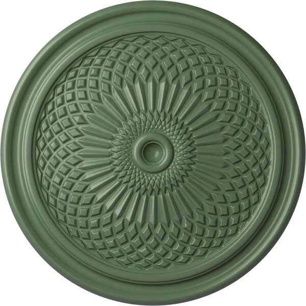 Ekena Millwork Trinity Ceiling Medallion (Fits Canopies up to 3"), Hand-Painted Athenian Green, 22"OD x 1 3/4"P CM22TNAGF - main